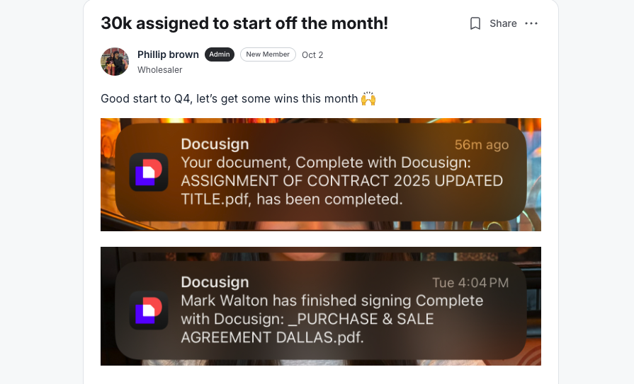 Phillip Brown: $30K assigned to start off the month