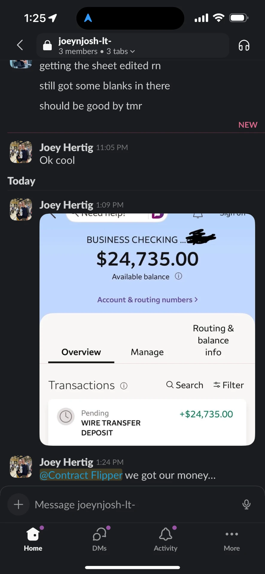 Joey & Josh: $24,735 wire — “we got our money”